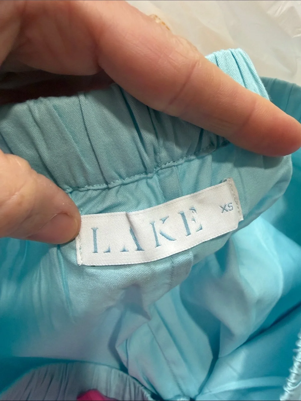 NEW LAKE Pajama Shorts Baby Blue Pink Tie Waist Sleepwear Cotton Size XS